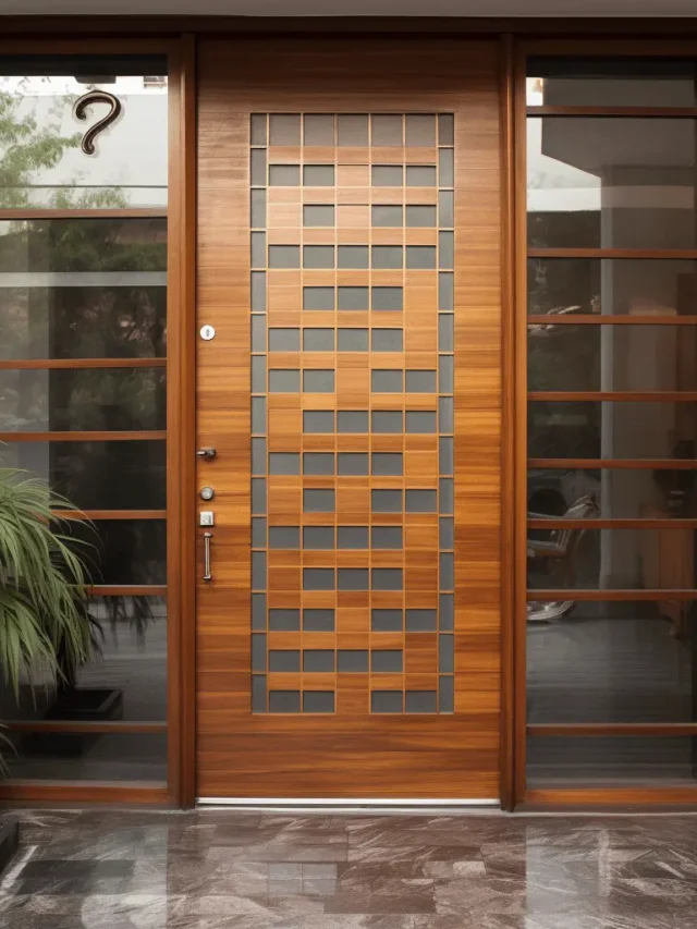 chequered-glass-panelled-teak-wood-door-design