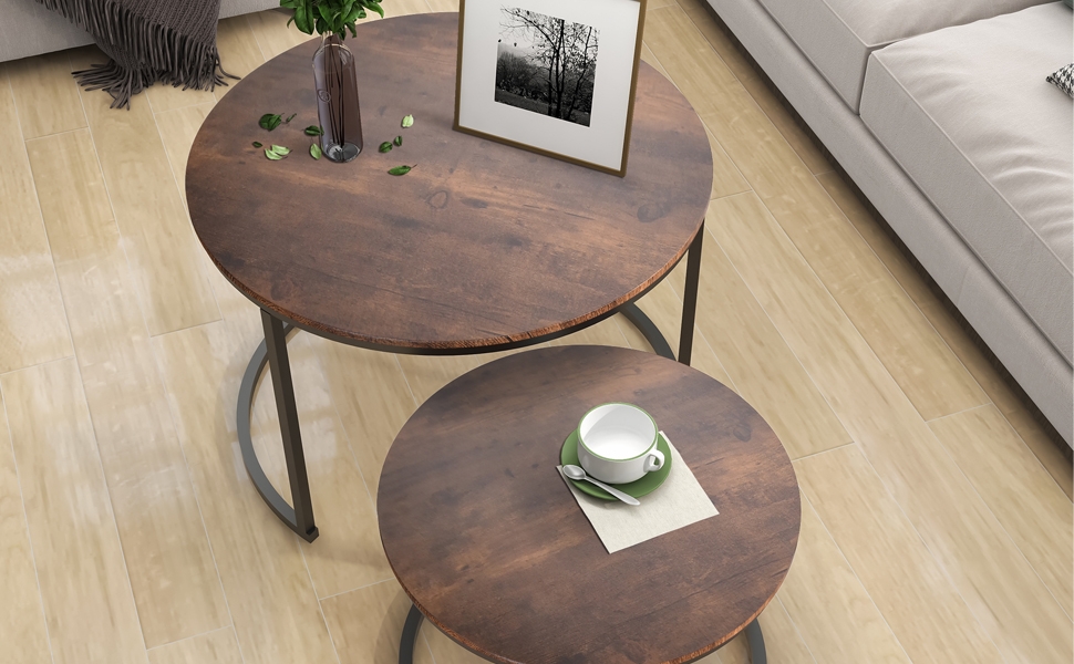 Coffee Table set of 2 Nesting Tables coffee table decor coffee table with storage coffee table round