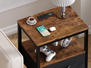 nightstand bed side table nightstand with charging station nightstand with drawer narrow 