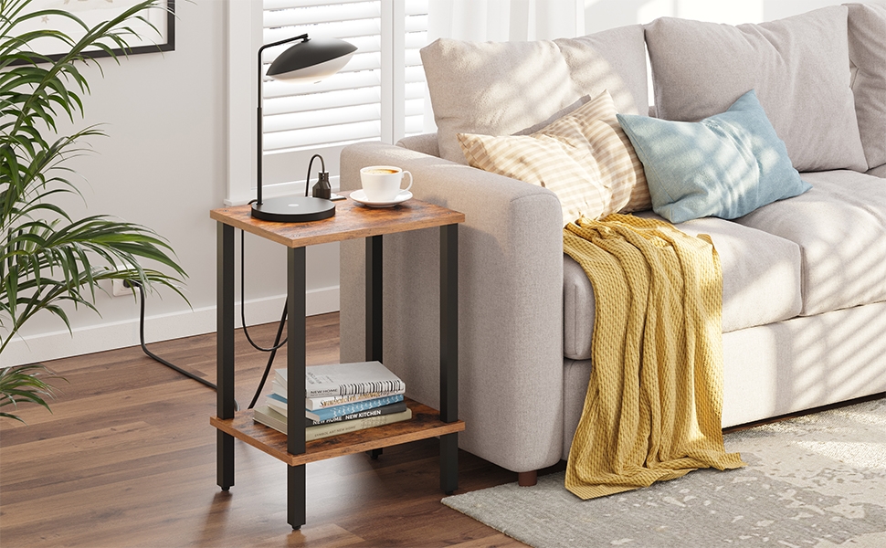 side table with power outlet