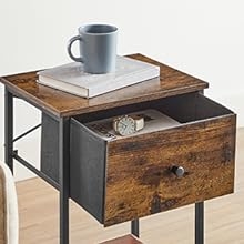 Side Table with fabric drawer