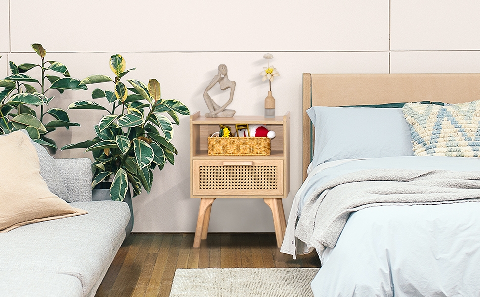 light wood nightstand